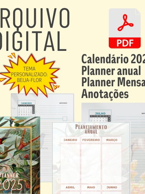 Kit agenda planner diario anual mensal anotações 2025 pdf