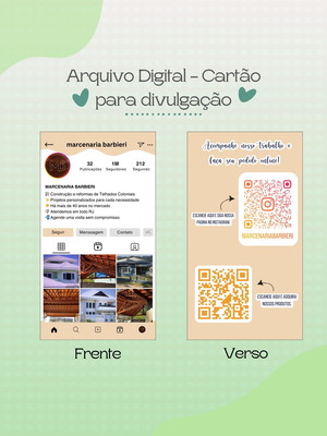 Cartão para divulgação com qr code 9x5cm