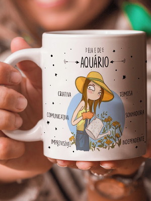 Caneca - signos - ela é de aquário