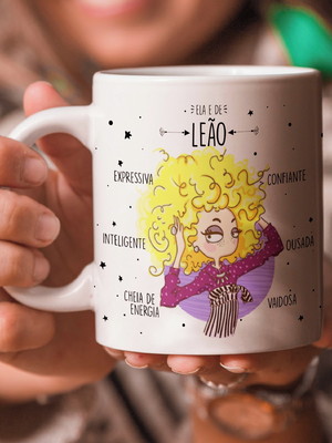 Caneca - signos - ela é de leão