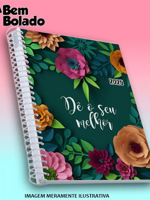 Agenda 2025 dê o seu melhor desenho de flores coloridas