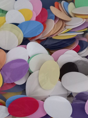 Kit 100 unidades - círculos ovais em eva cores diversas
