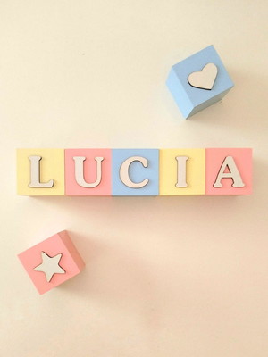 Cubos decorativos com letras 8x8