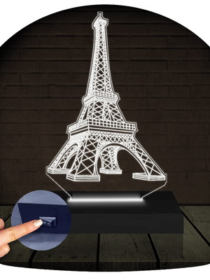 Luminária led 3d torre eiffel | abajur |