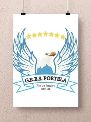 Placa decorativa escola samba portela premium