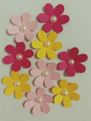 Mini flores de papel pérola pacote com (25 unidades)