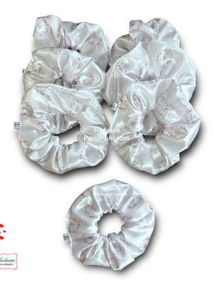Scrunchie cetim personalizada - xuxinha em cetim