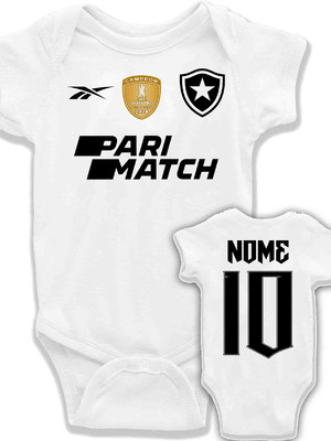 Body infantil botafogo patch campeao personalizado