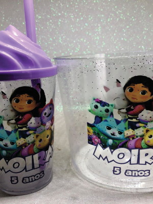 Kit balde de pipoca + copos 300 ml c glitter