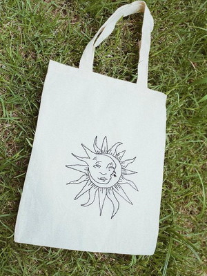 Ecobag soluar - bordada a mão