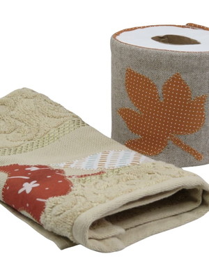 Kit toalha lavado e porta papel higiênico bordado