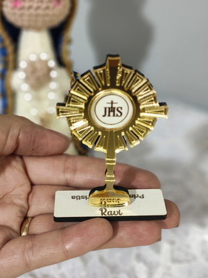 Lembrancinha ostensório - primeira eucaristia personalizado