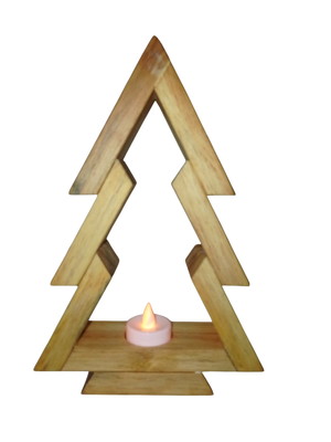 Enfeite arvore natal pinus com mini vela de led