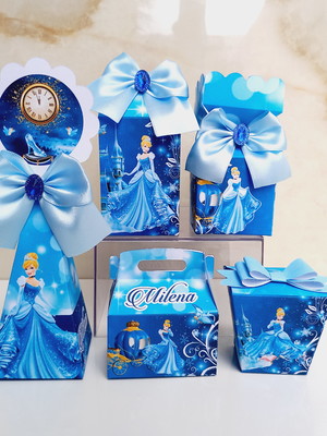 Kit festa 20 lembrancinhas personalizadas cinderela