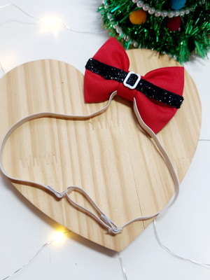 Laço tiara pet roupa de papai noel
