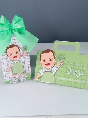 Kit de mimos personalizados trevo de 4 folhas (20 itens)