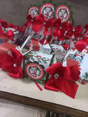 Caixa bala mine vermelha natal