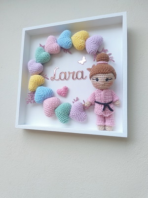 Quadro maternidade personalizado com led menina