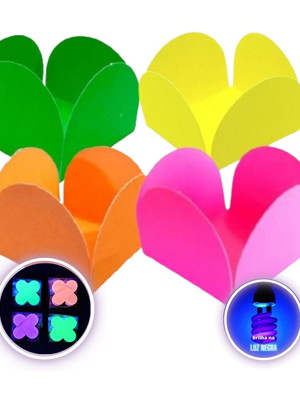 100 forminhas neon 4 pétalas para docinhos