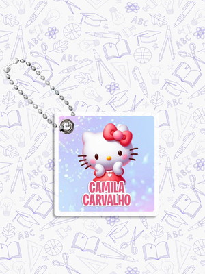 2 tags para mochila em acrílico frete grátis hello kitty