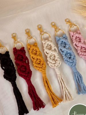 Chaveiro macrame lembranças casamento batizado maternidade