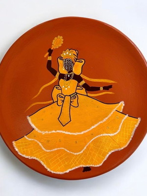 Prato decorativo oxum com suporte para parede