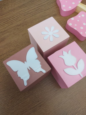 Cubos decorativos jardim encantado - kit com 3 un.
