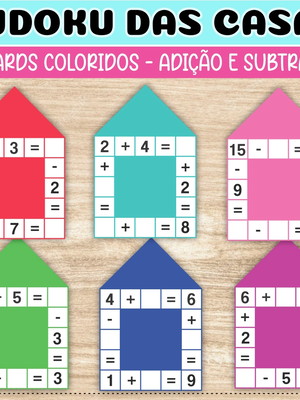 Casinhas matemáticas (sudoku) - adição e subtração