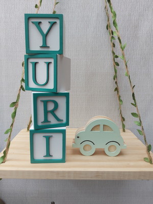 Kit 4 cubos decorativos nome personalizado