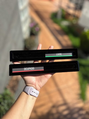 Placa identificação porta - livre ocupado