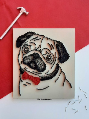 Quadro pug em string art