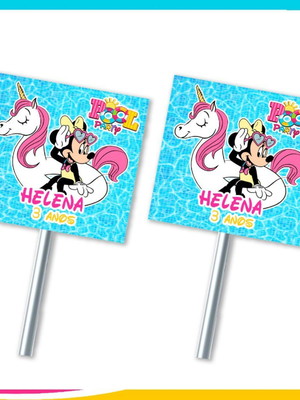Pirulitos personalizados minnie pool party