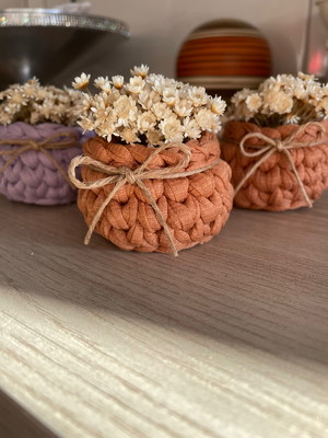 Mini cachepô fio de malha