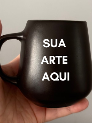 Caneca oval bojuda cerâmica personalizada com sua arte