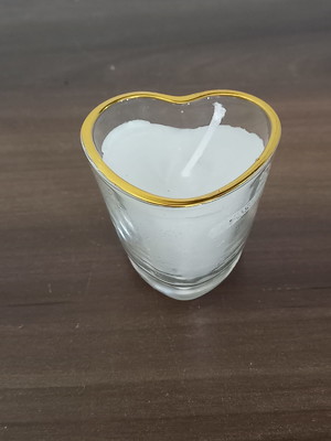 Vela aromática coração em vaso de vidro