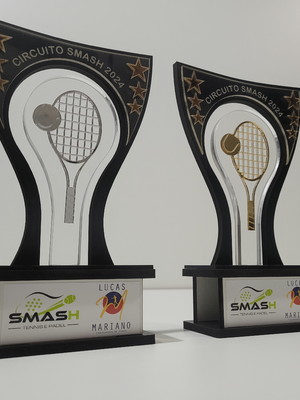 Troféu campeonato tênis mdf e acrílico