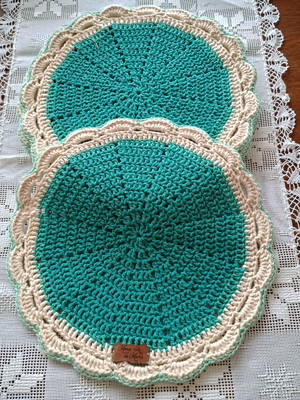 Kit de sousplat em barbante verde