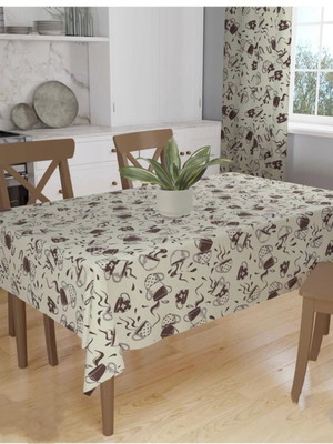 Toalha para mesa 6 lugares 2,20x1,45 tecido seca fácil