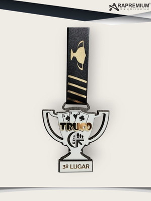 Kit 12 medalhas para premiação de truco, personalizadas