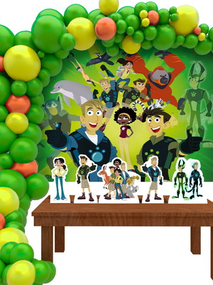 Kit festa ouro aventura irmãos kratts painel displays e fita