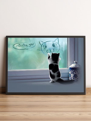 Quadro gatinho em janela 744