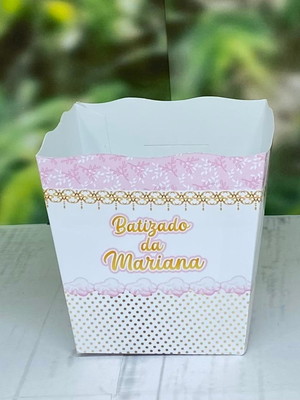 Cachepô batizado rosa