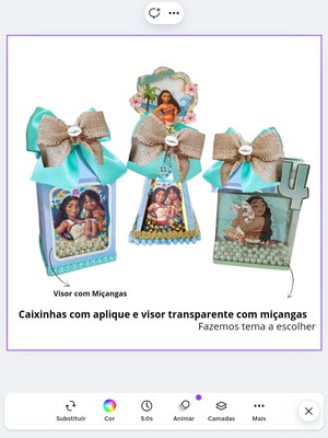 Kit caixas luxo visor transparente e miçangas