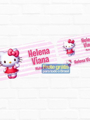Etiqueta escolar hello kitty 130un frete grátis