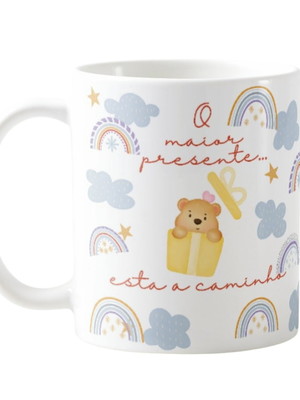 Caneca personalizada gravidez surpresa familia e amigos