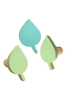 3 ganchos cabideiro folha tema jardim