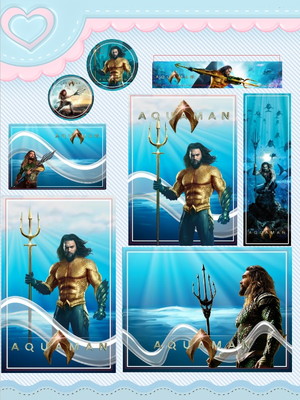 Etiqueta escolar aquaman