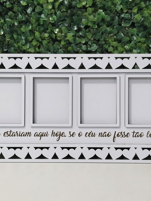 Placa retangular para homenagem com 4 fotos