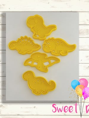 Cortador e marcadores dino baby kit com 05