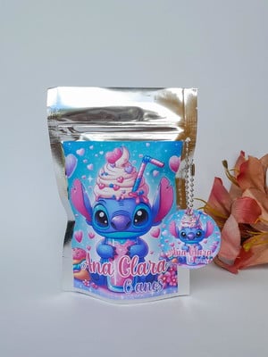 Saquinho metalizado personalizado stitch